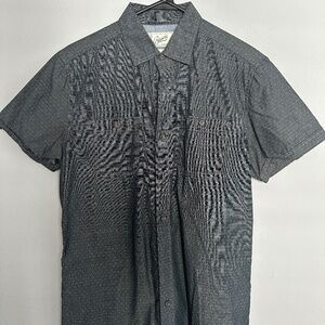 Grayers Clothiers Mens Small Blue Short Sleeve Button Front Casual Pockets